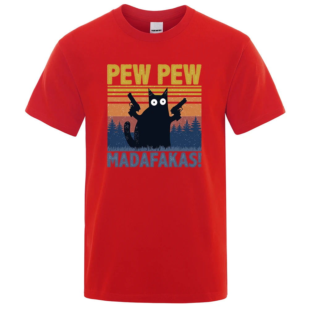 Pew Pew Madafakas" Cat T-Shirt