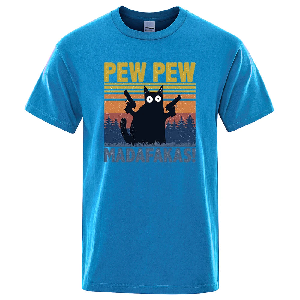Pew Pew Madafakas" Cat T-Shirt