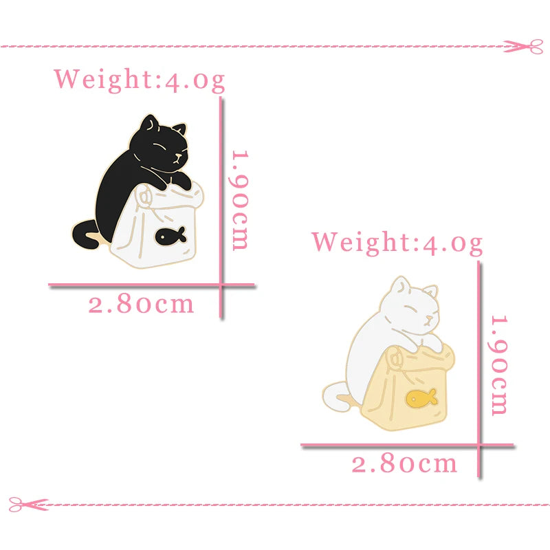 Black & White Cat Enamel Pin