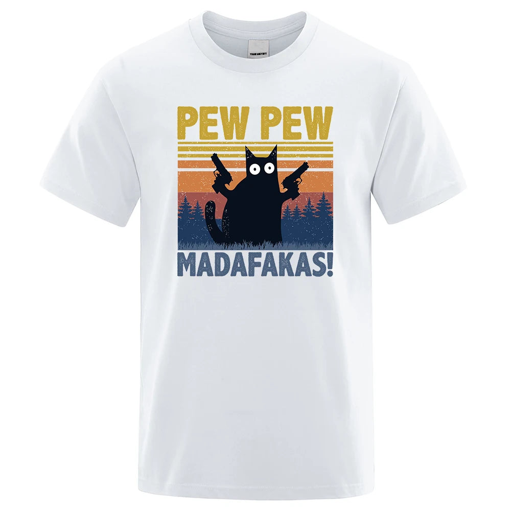 Pew Pew Madafakas" Cat T-Shirt