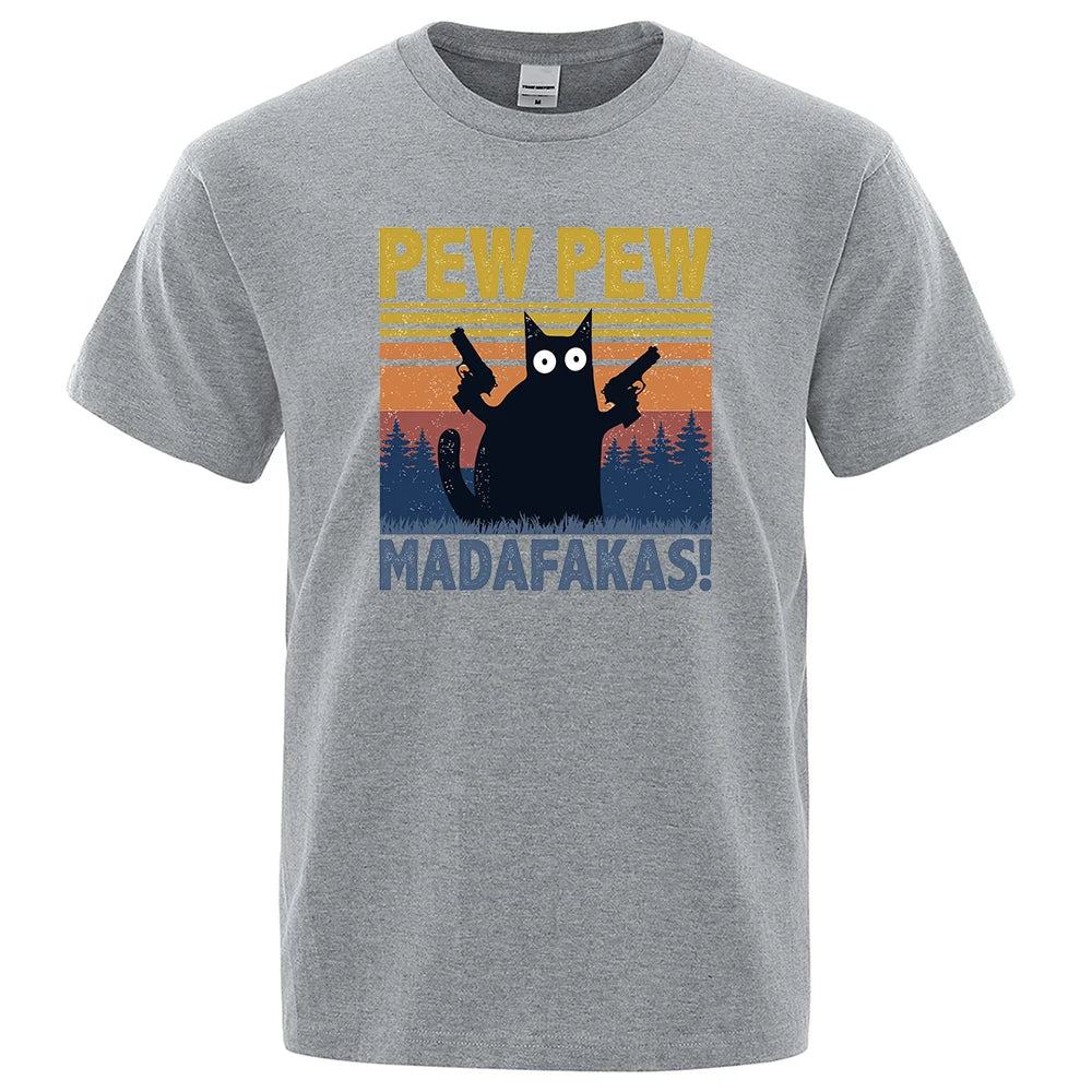 Pew Pew Madafakas" Cat T-Shirt
