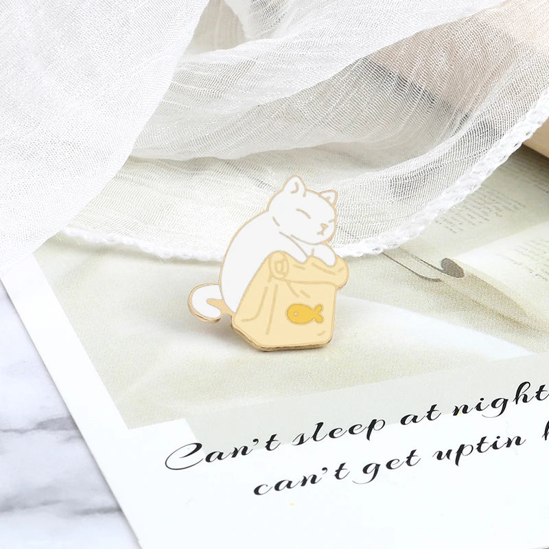 Black & White Cat Enamel Pin