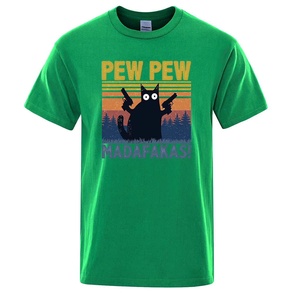 Pew Pew Madafakas" Cat T-Shirt