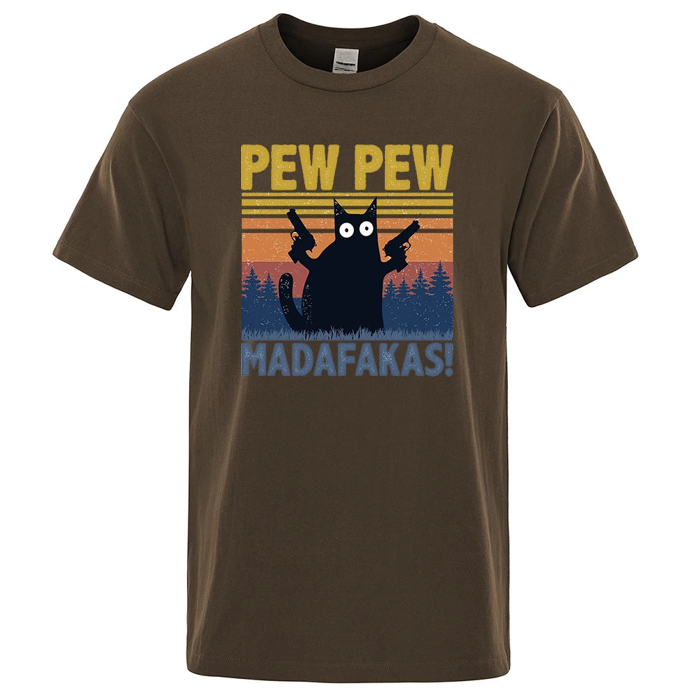 Pew Pew Madafakas" Cat T-Shirt