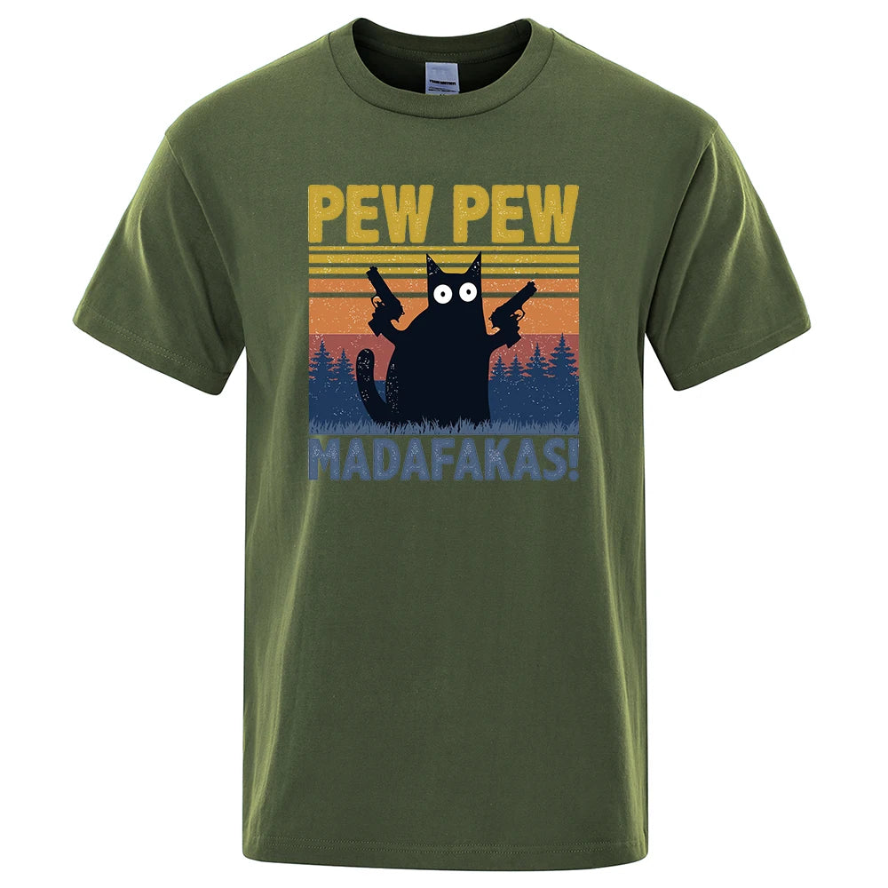 Pew Pew Madafakas" Cat T-Shirt