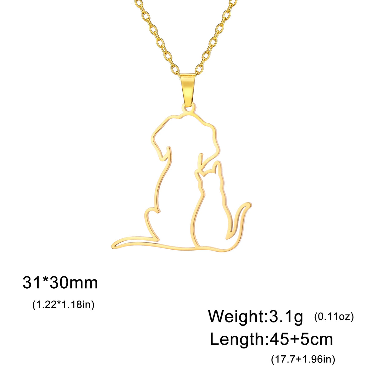 Cute Hugging Cats Necklace