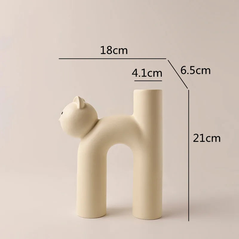 Cute Cathead H-Shape Vase
