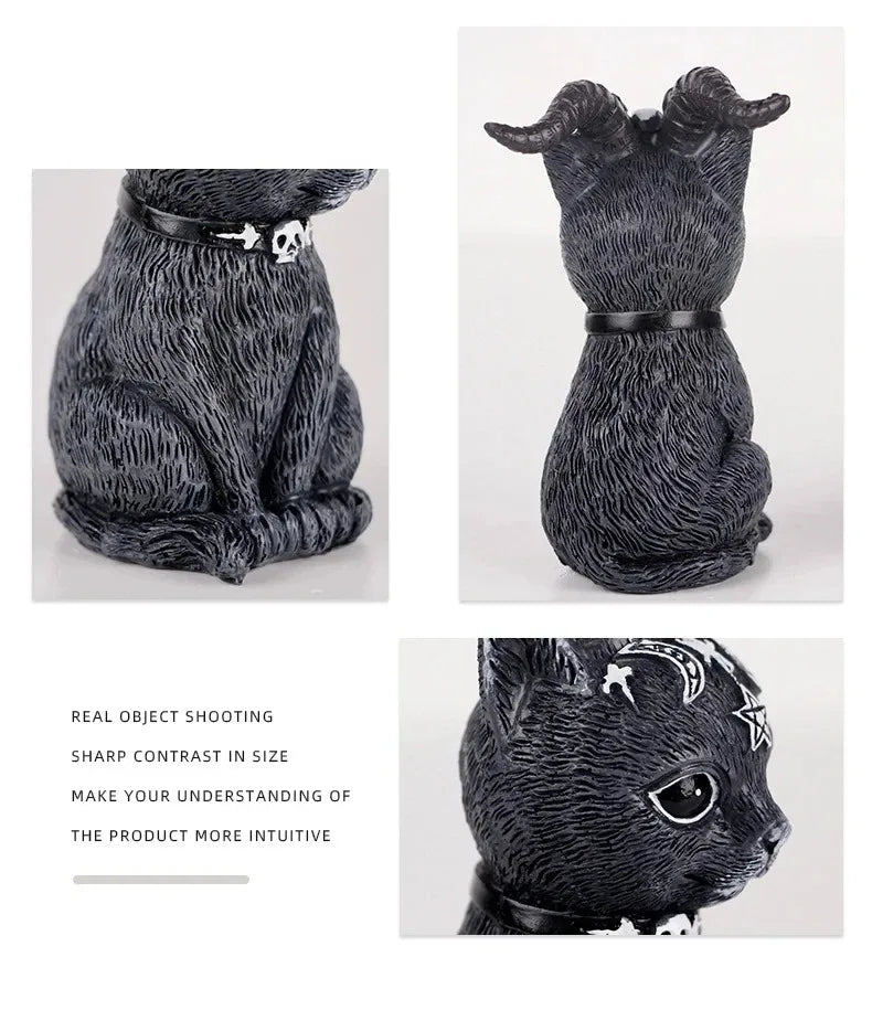 Black Cat Witch Figurine