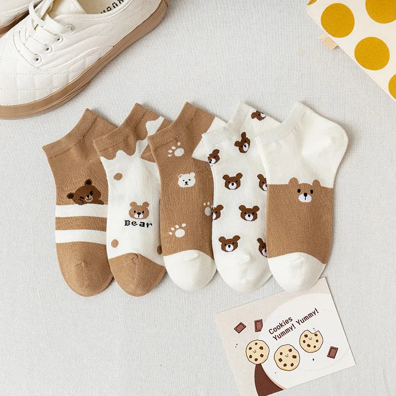 Cute Pink Cat Socks Set
