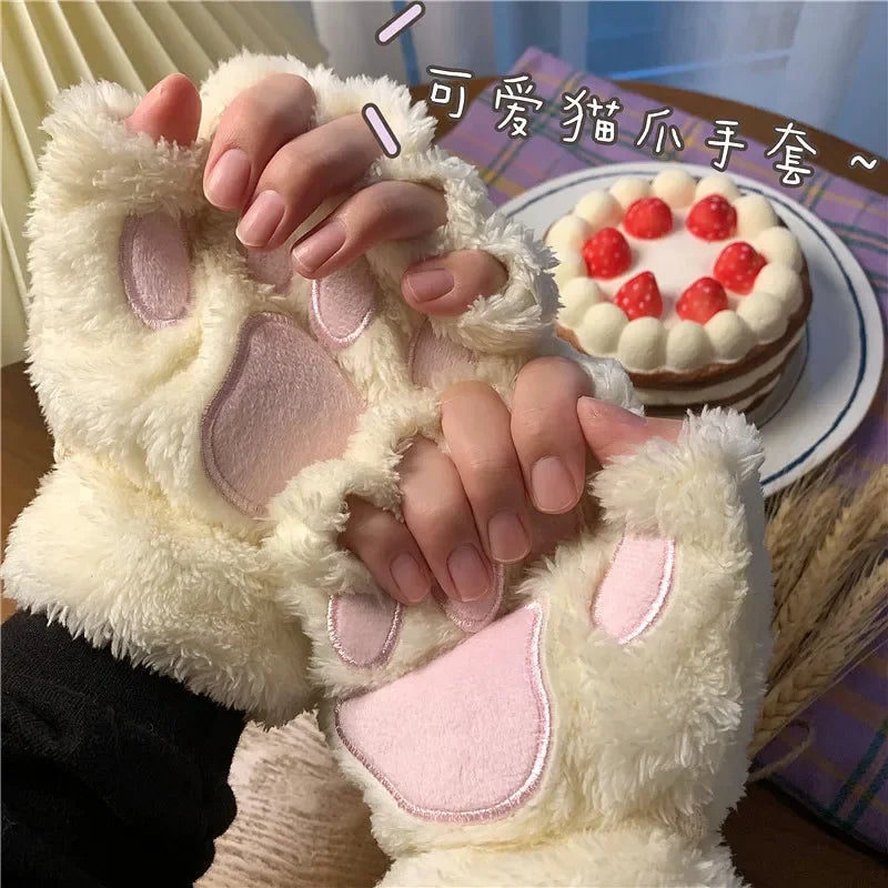 Cat Claw Plush Winter Gloves