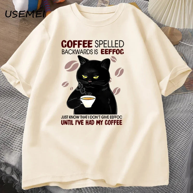 Funny "Coffee" Backwards T-Shirt