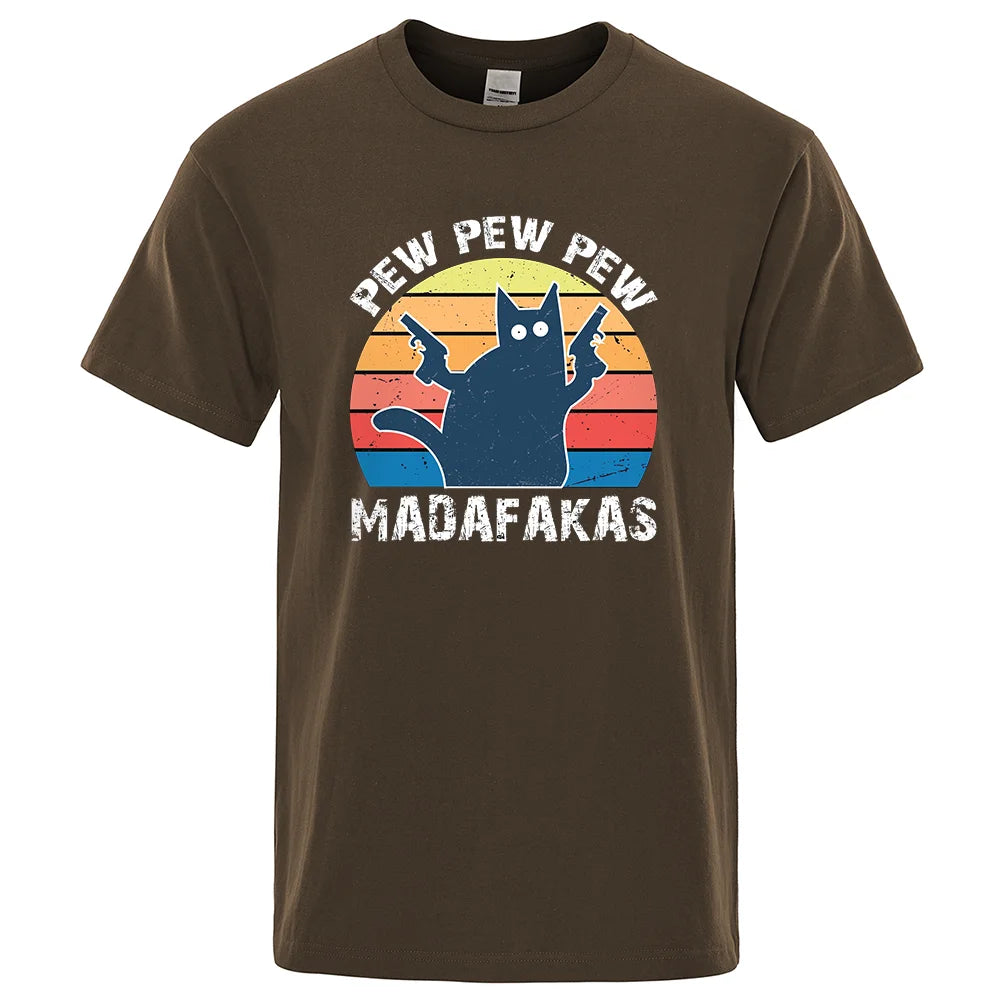 Pew Pew Madafakas" Cat T-Shirt