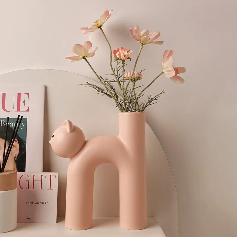 Cute Cathead H-Shape Vase