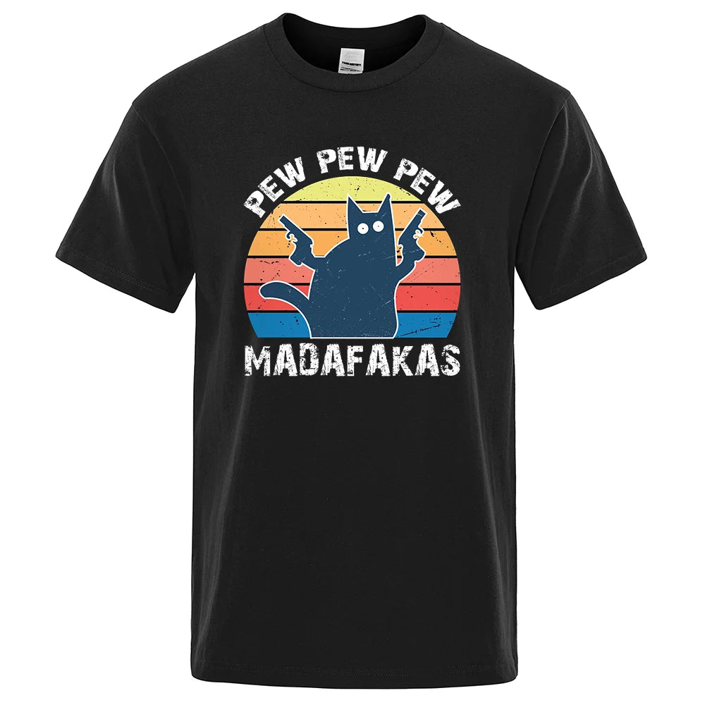 Pew Pew Madafakas" Cat T-Shirt