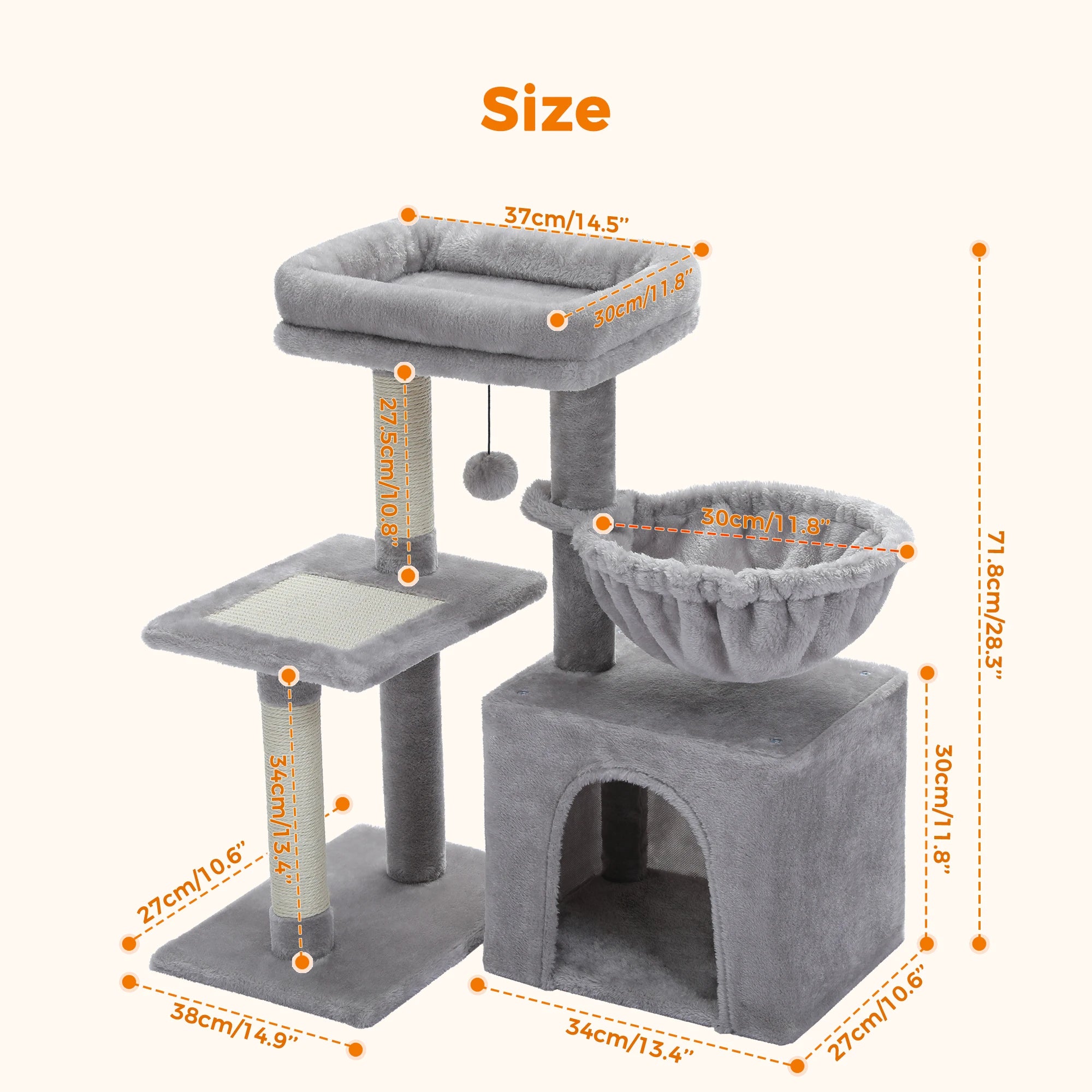 Indoor Cat Tree with Hammock