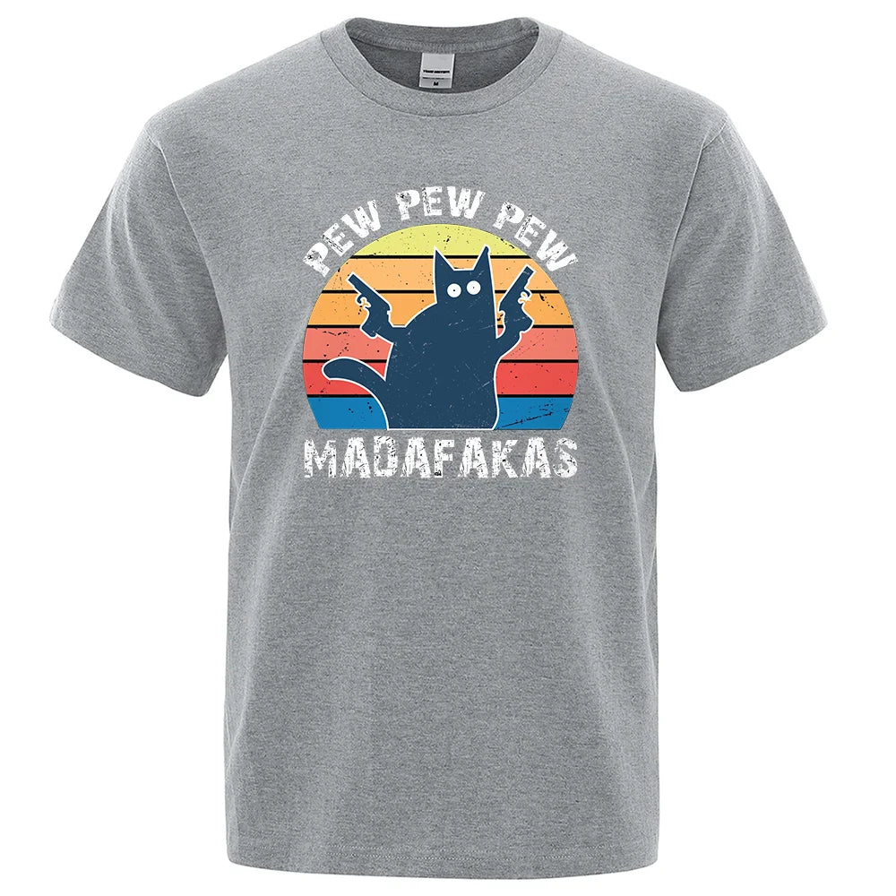 Pew Pew Madafakas" Cat T-Shirt