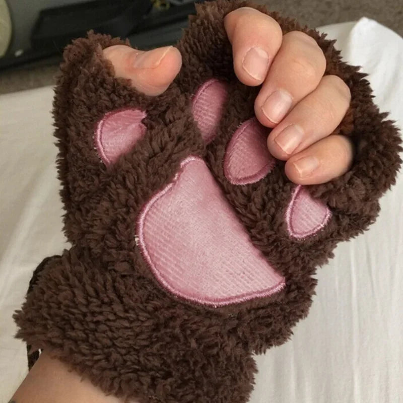 Cat Claw Plush Winter Gloves