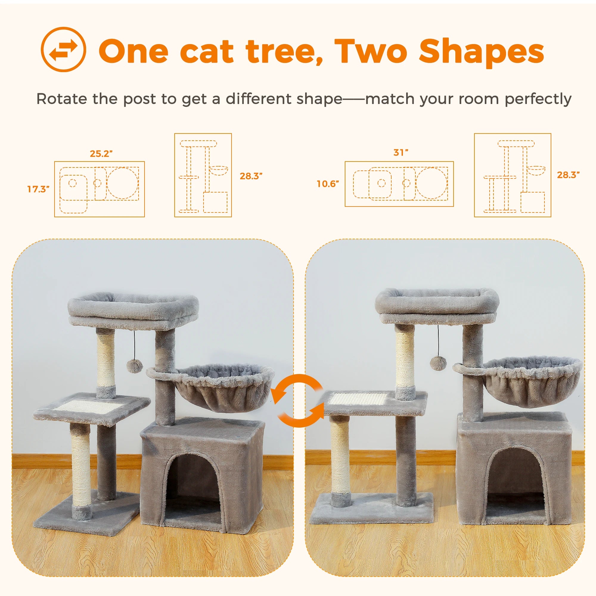 Indoor Cat Tree with Hammock