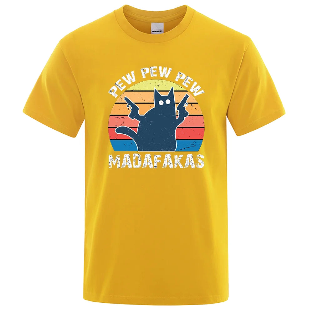 Pew Pew Madafakas" Cat T-Shirt