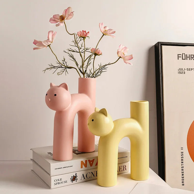 Cute Cathead H-Shape Vase