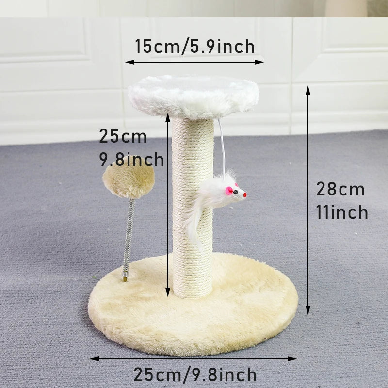 Cat Tower with Toys & Scratching Post