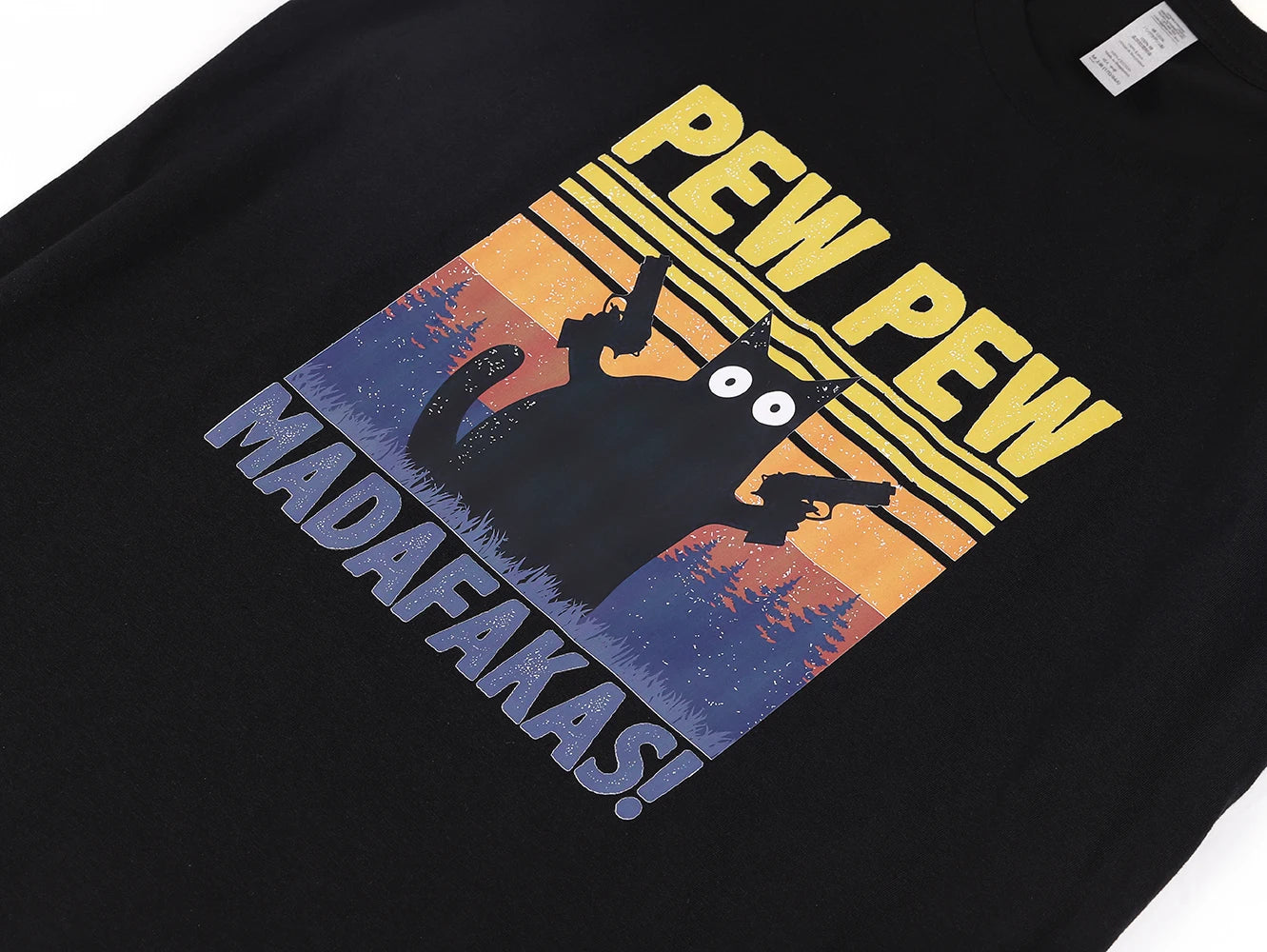 Pew Pew Madafakas" Cat T-Shirt
