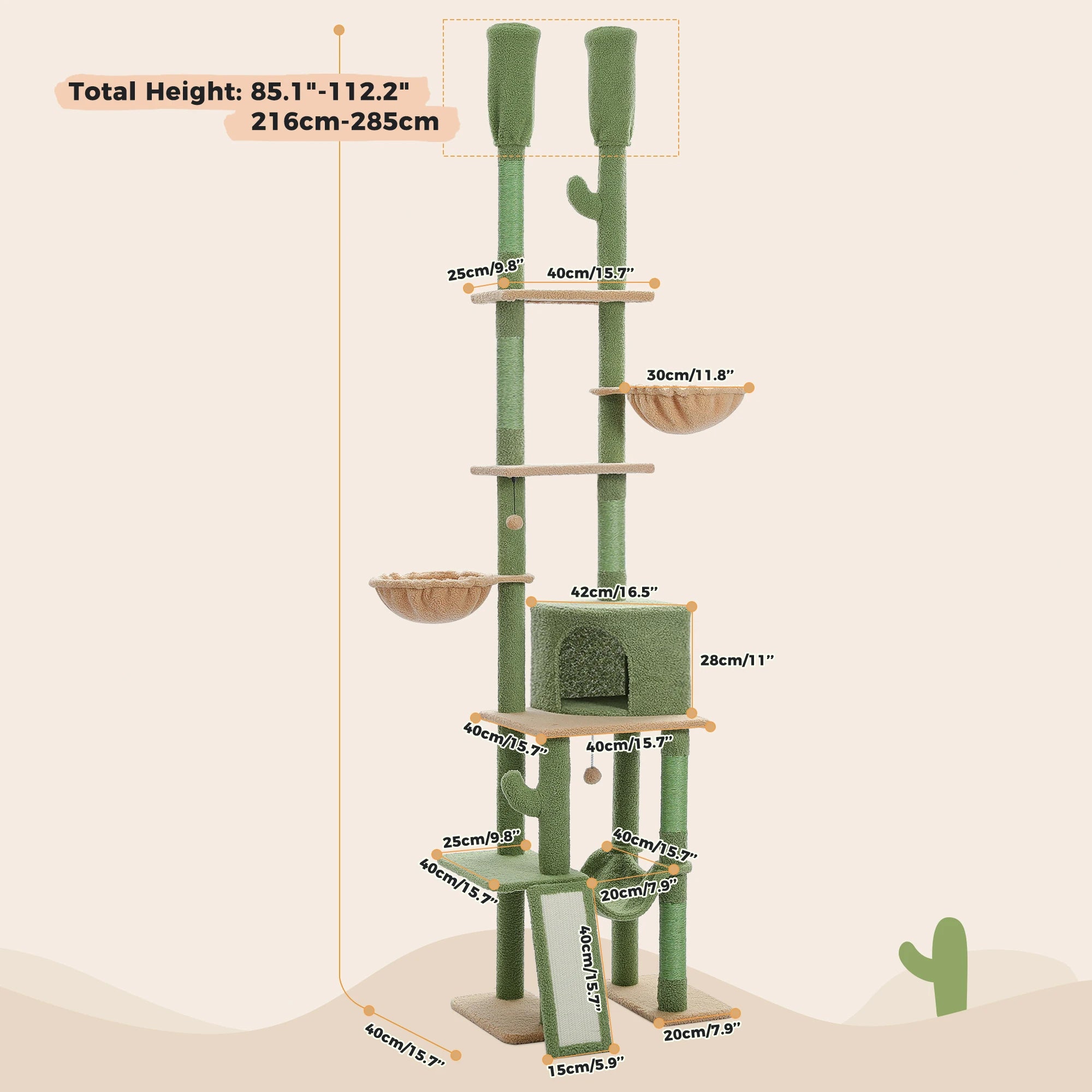 Cactus Floor-to-Ceiling Cat Tree