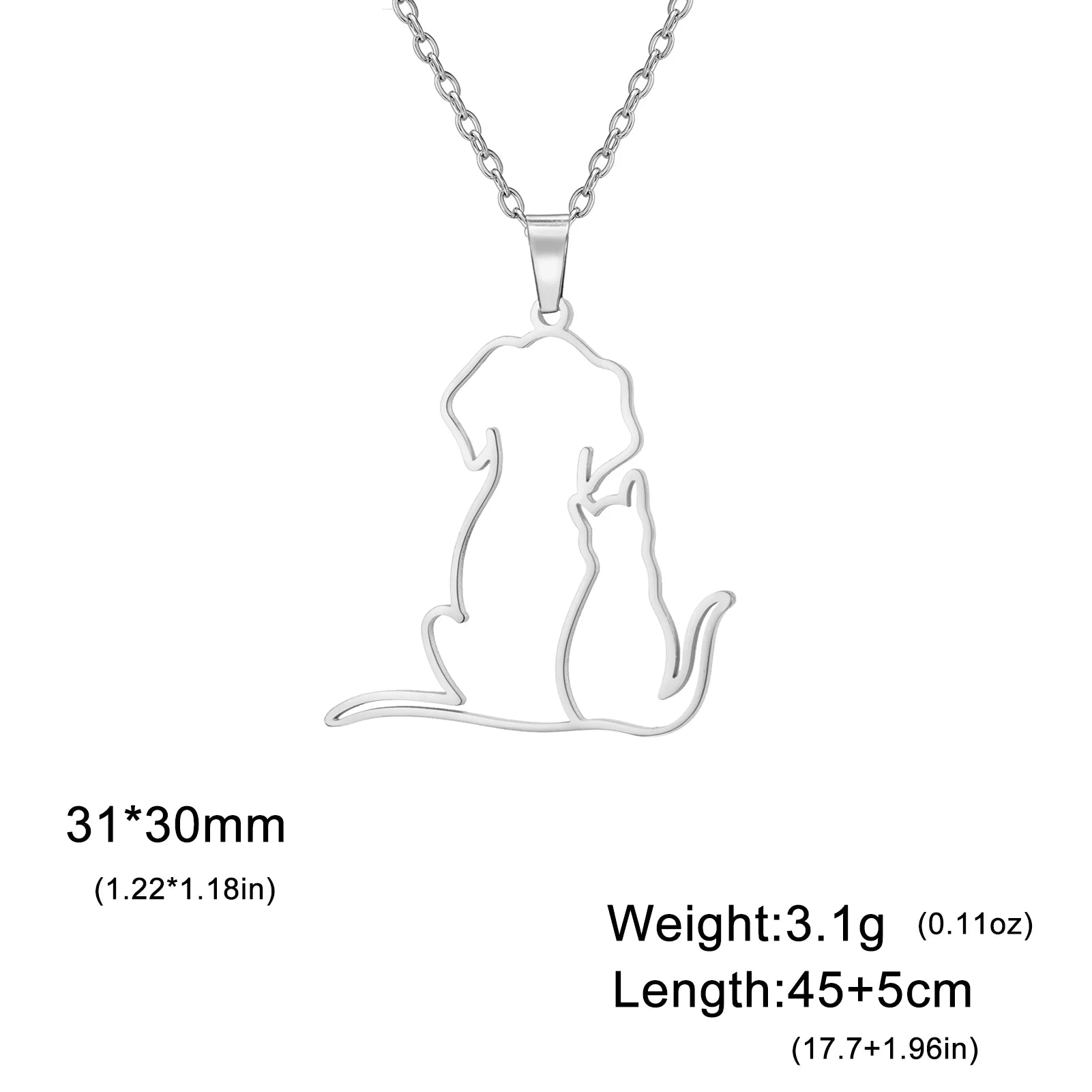 Cute Hugging Cats Necklace