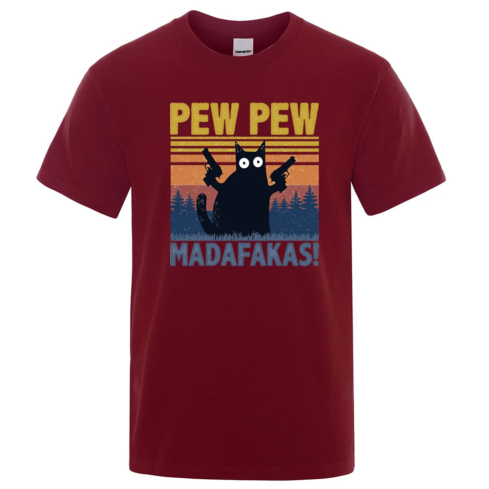Pew Pew Madafakas" Cat T-Shirt