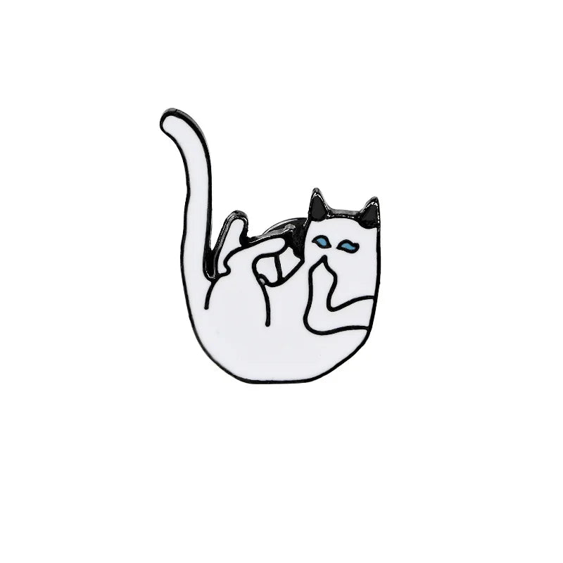 Black & White Cat Enamel Pin