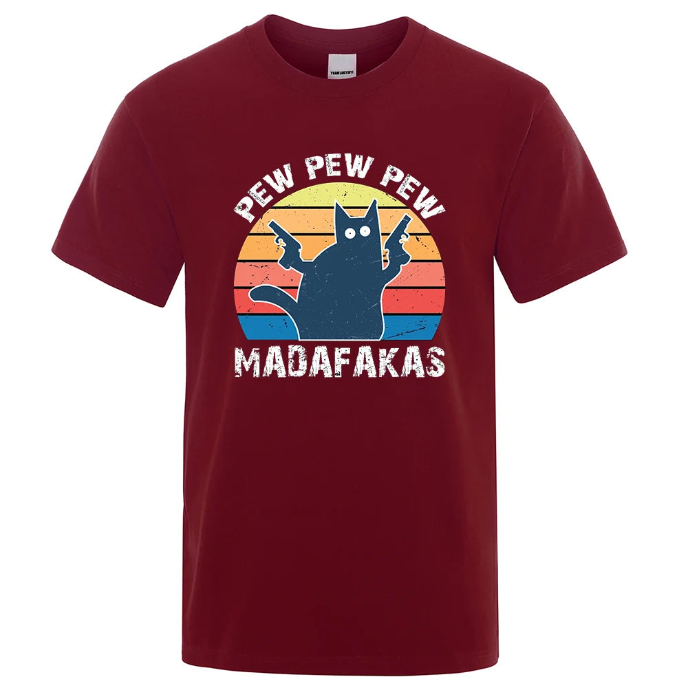 Pew Pew Madafakas" Cat T-Shirt
