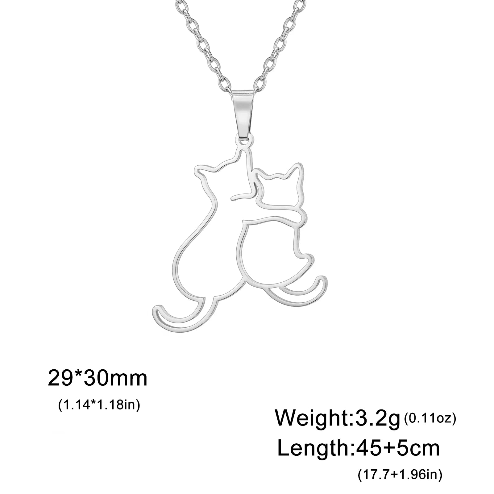 Cute Hugging Cats Necklace