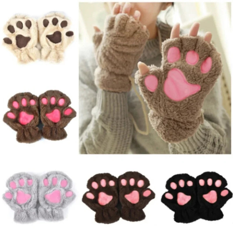 Cat Claw Plush Winter Gloves