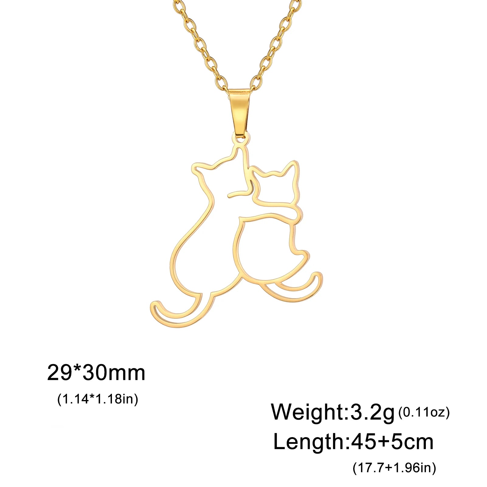 Cute Hugging Cats Necklace