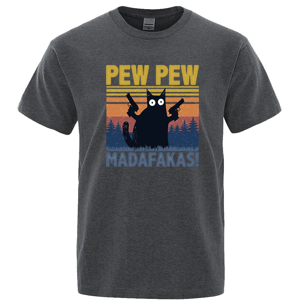 Pew Pew Madafakas" Cat T-Shirt