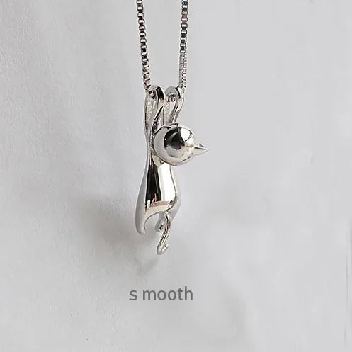 Sterling Silver Cute Cat Necklace