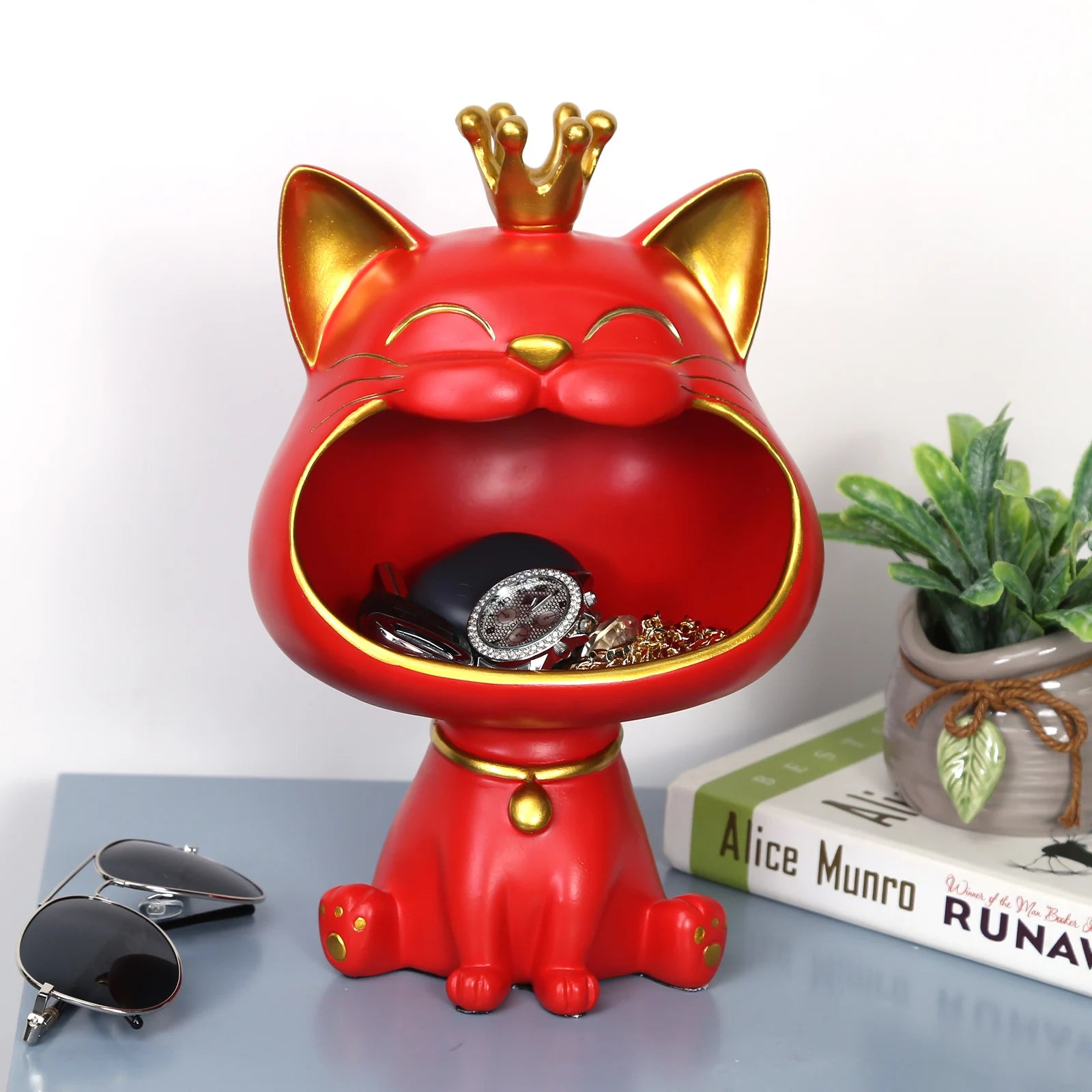 Lucky Cat Key Box Statue