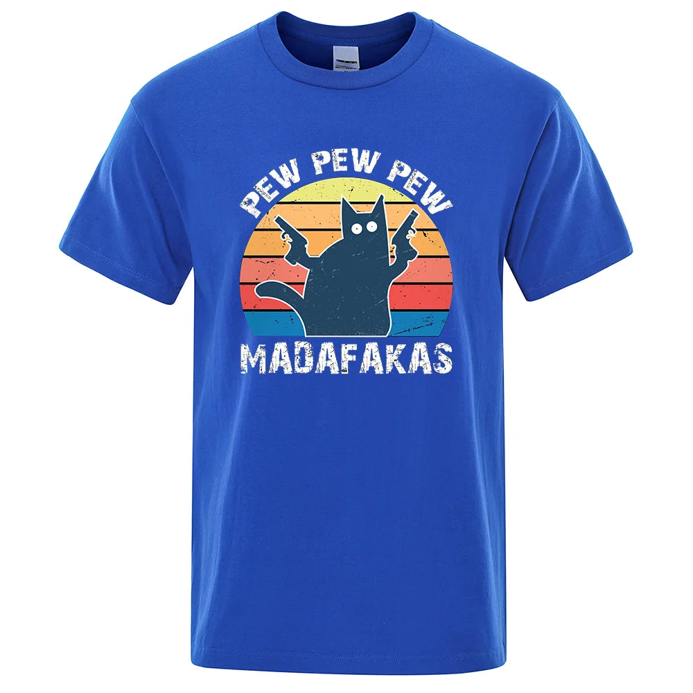 Pew Pew Madafakas" Cat T-Shirt