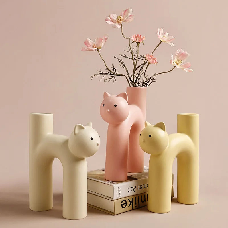 Cute Cathead H-Shape Vase