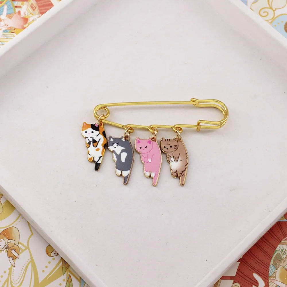 Cute Enamel Cat Brooch Pins