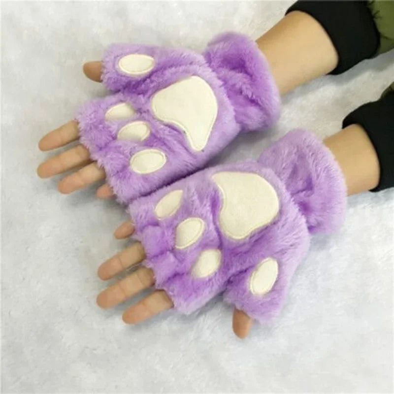 Cat Claw Plush Winter Gloves