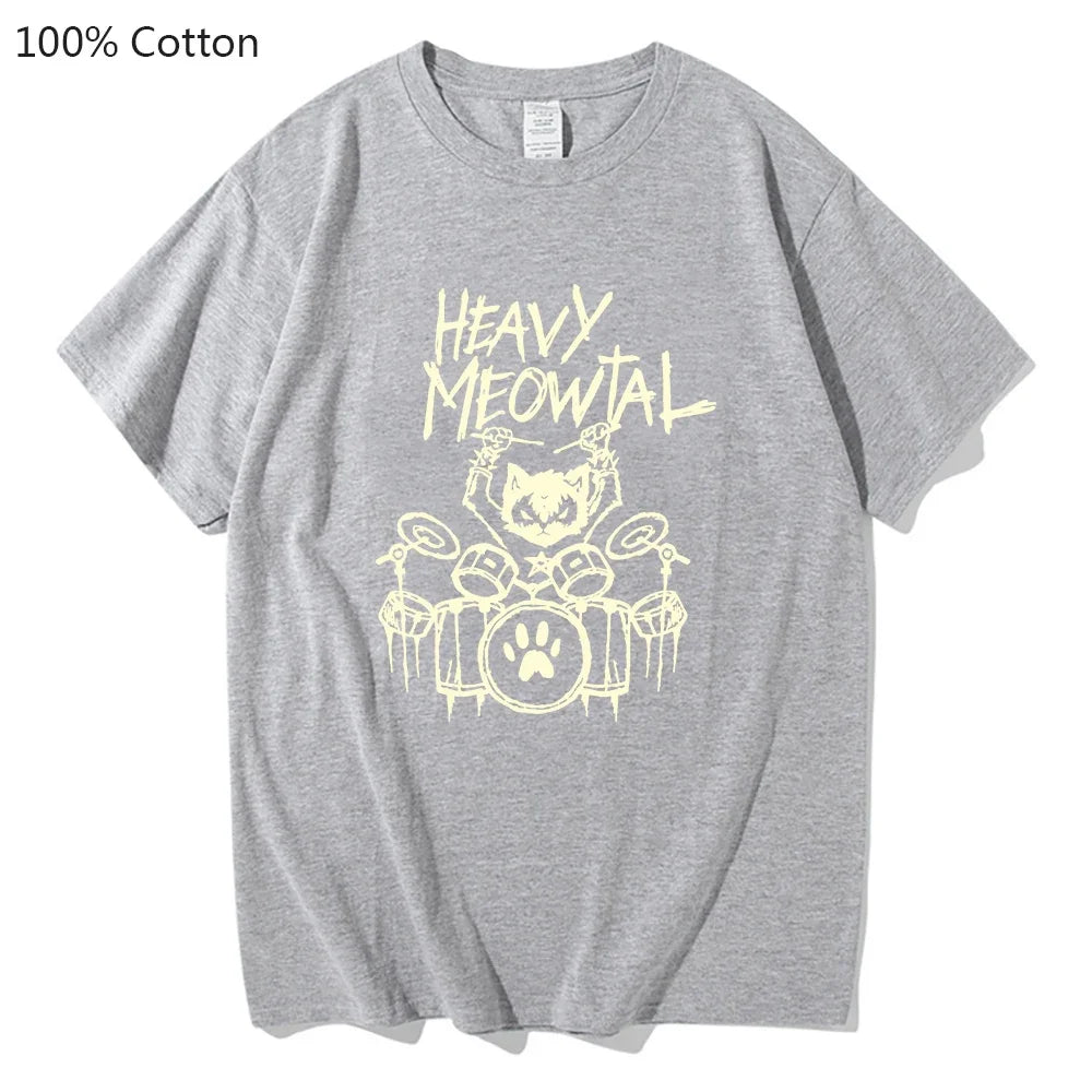 Heavy Meowtal Cat T-Shirt