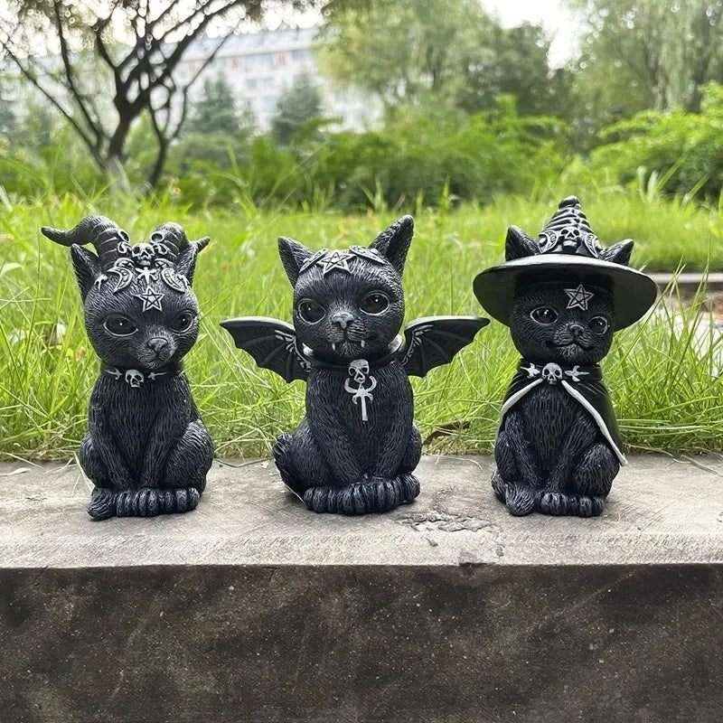 Black Cat Witch Figurine