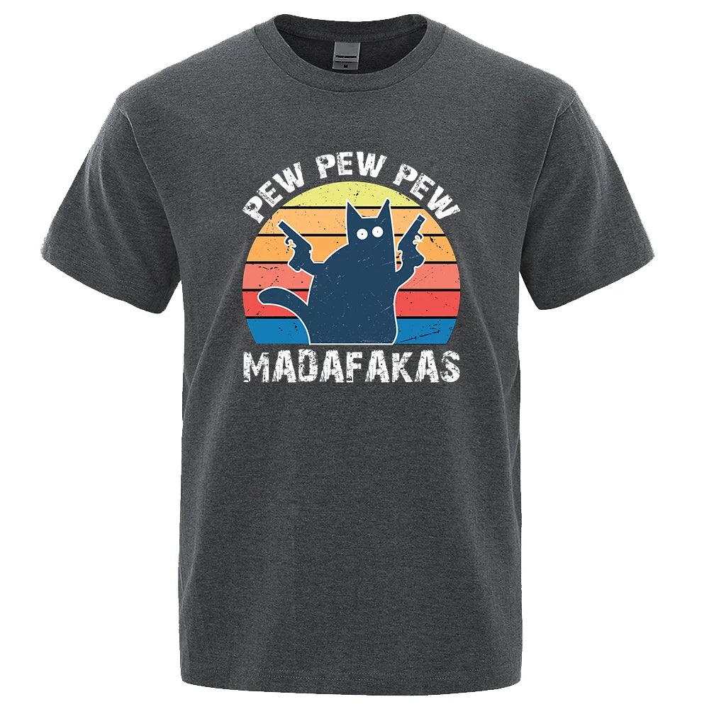 Pew Pew Madafakas" Cat T-Shirt