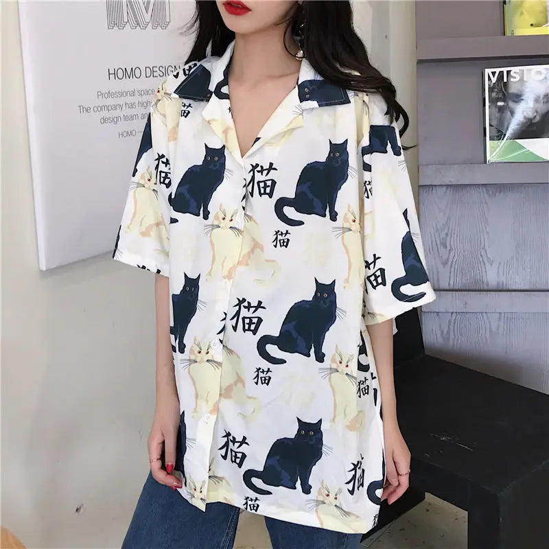 Vintage Cat Printed Women’s T-Shirt