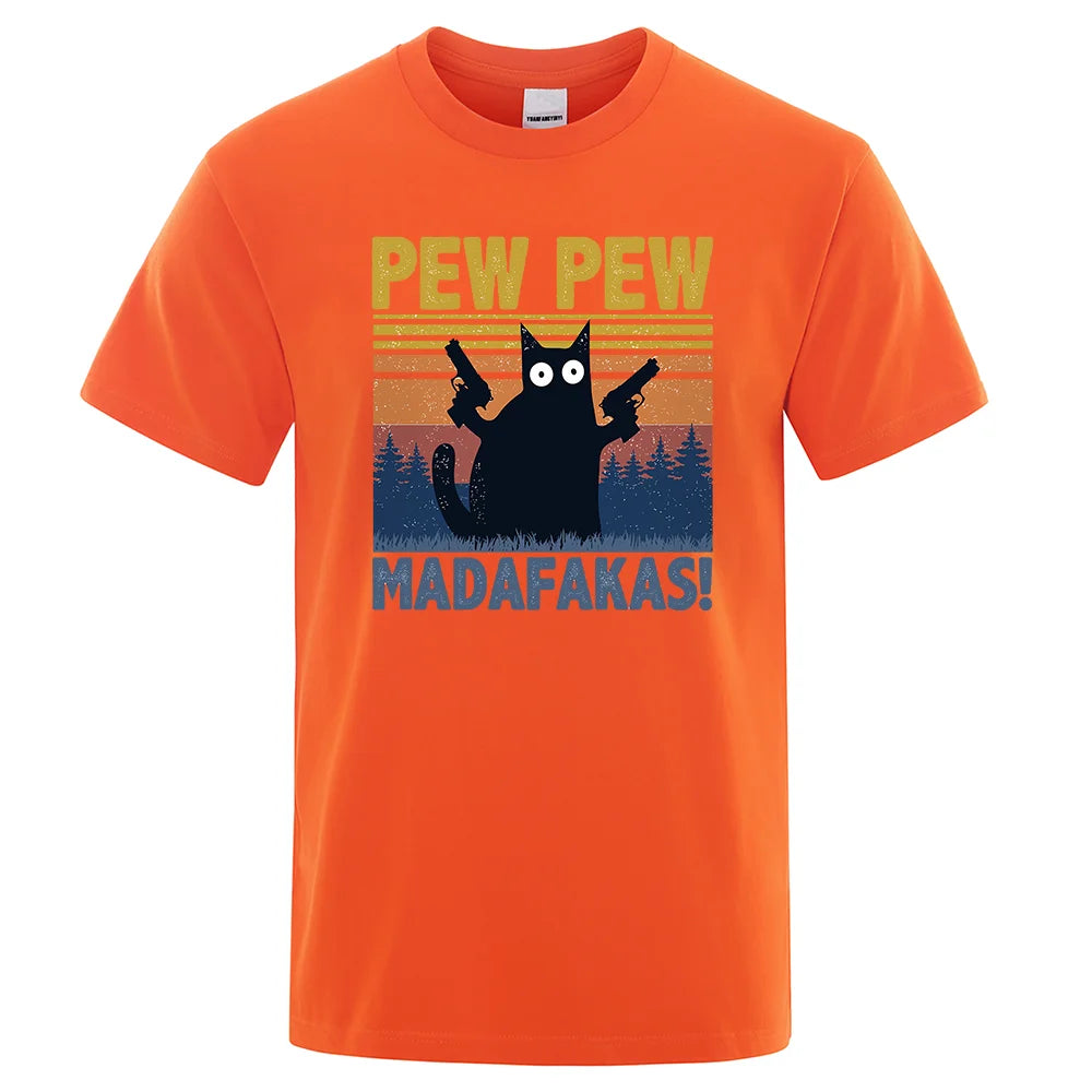 Pew Pew Madafakas" Cat T-Shirt