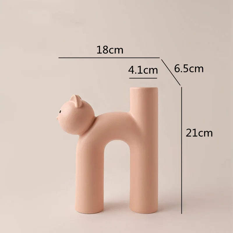 Cute Cathead H-Shape Vase