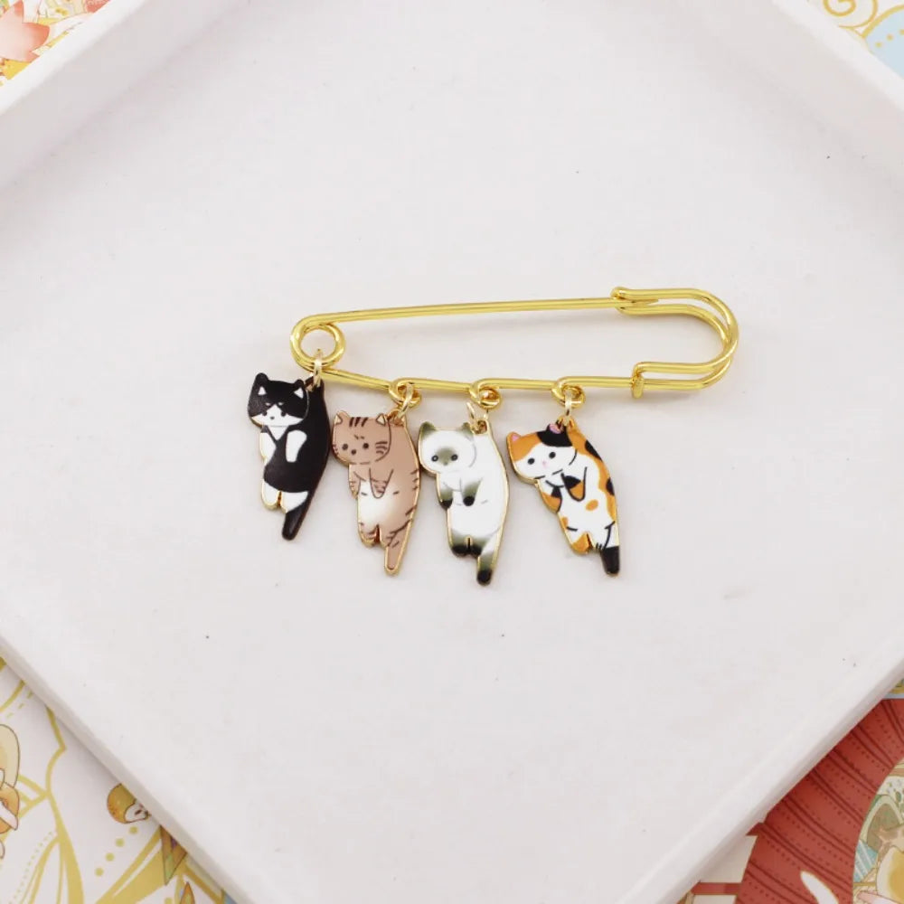 Cute Enamel Cat Brooch Pins