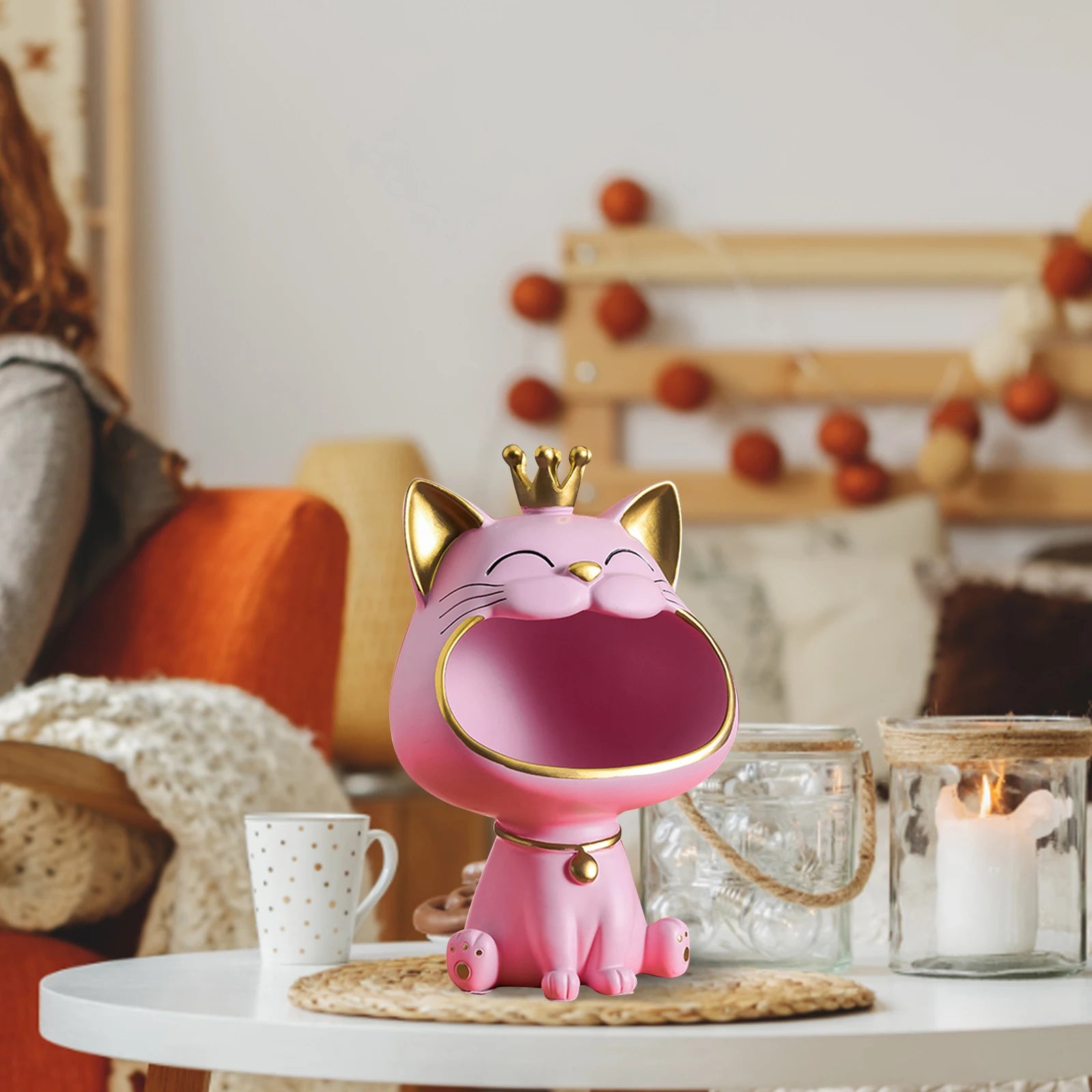 Lucky Cat Key Box Statue