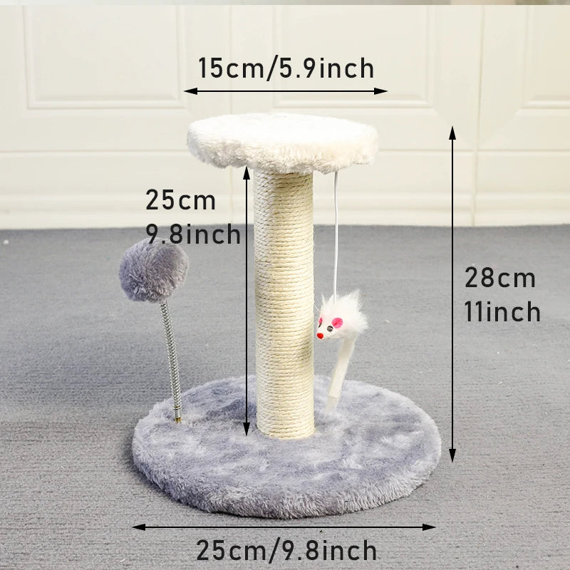 Cat Tower with Toys & Scratching Post